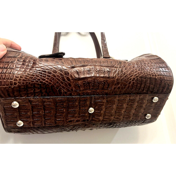 Vintage RIVER Genuine Alligator Skin Rectangular Shoulder Bag Handbag Unique - Picture 4 of 16